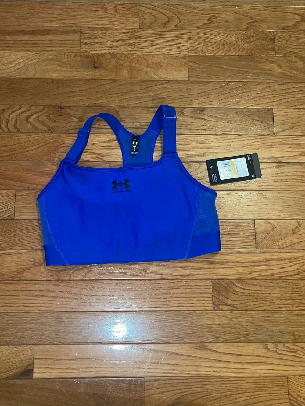 Under Armour Heat Gear Electric Blue Adjustable-Strap Sports Bra Size Med.